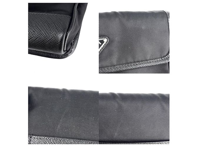 Borsa a tracolla in nylon nero Prada - vista 6