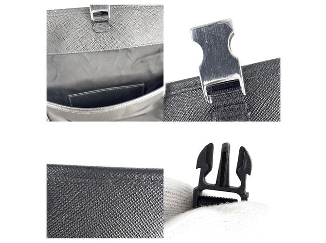 Borsa a tracolla in nylon nero Prada - vista 7