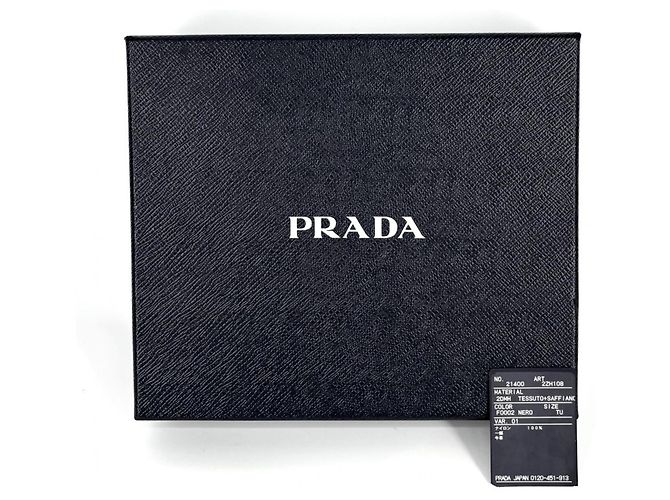 Borsa a tracolla in nylon nero Prada - vista 9