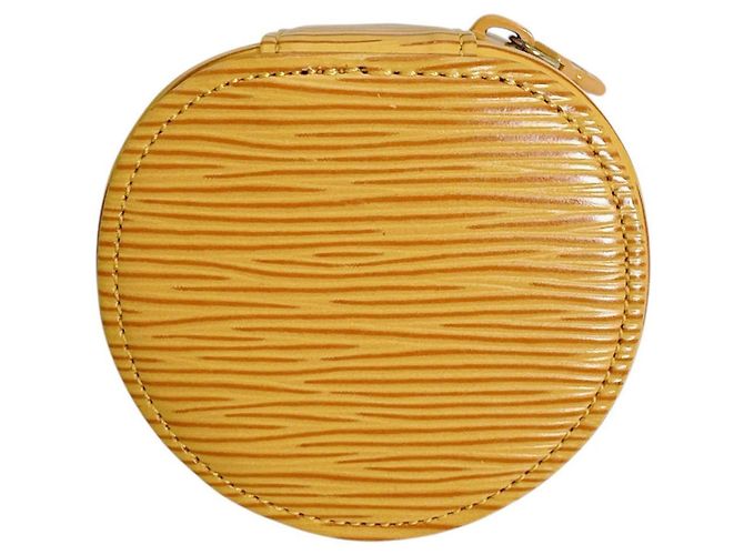 Pochette e porta gioielli in pelle Epi Louis Vuitton Giallo - vista 3