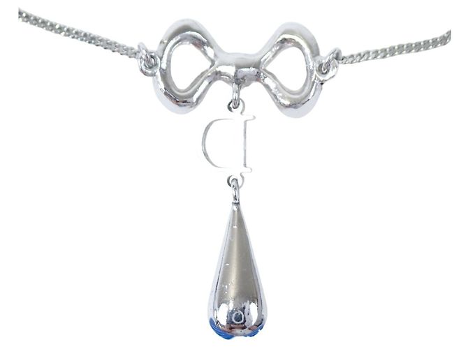 Collier Christian Dior en argent et strass Argenté - vue 3