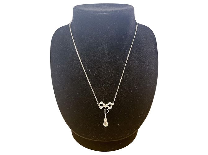 Collier Christian Dior en argent et strass Argenté - vue 4