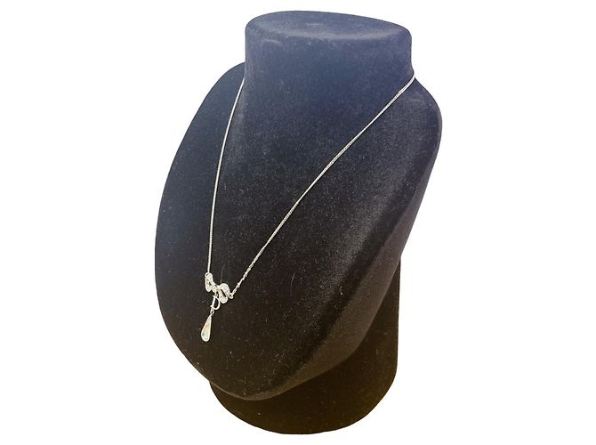 Collier Christian Dior en argent et strass Argenté - vue 6