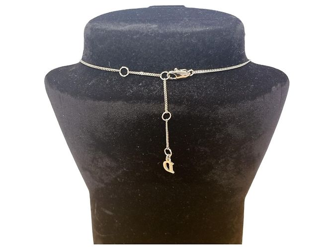 Collier Christian Dior en argent et strass Argenté - vue 7
