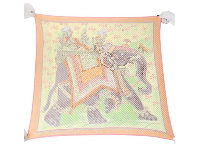 Hermès Hermes Seidentuch mehrfarbig Mehrfarben Orange - Ansicht 5