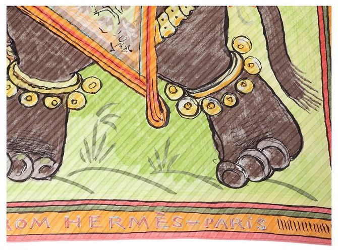 Hermès Hermes Seidentuch mehrfarbig Mehrfarben Orange - Ansicht 7
