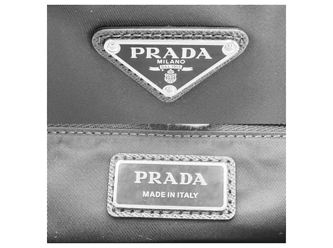Saffiano Borsa a tracolla in nylon nero Prada - vista 5
