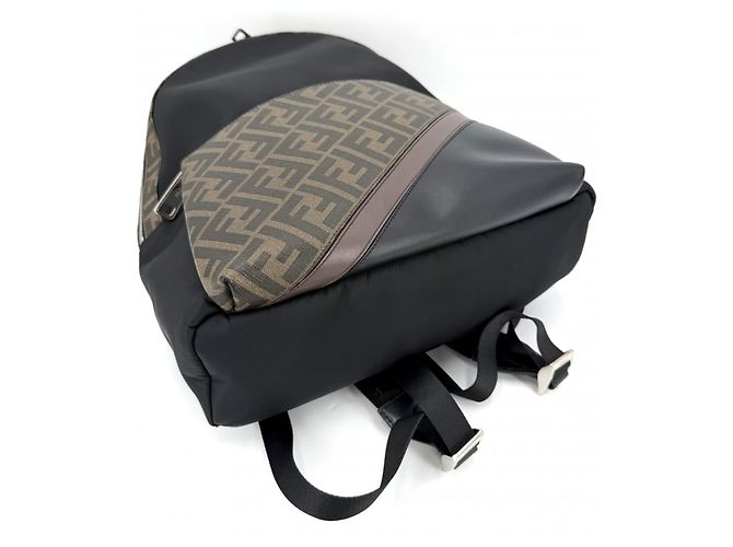 Zaino Zucca da uomo Fendi Marrone Nero - vista 3