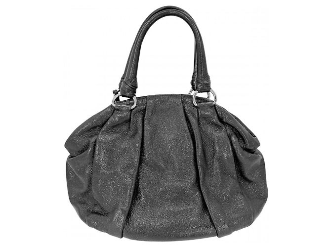 Borsa Tote in pelle nera Prada Nero - vista 2