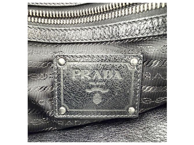 Borsa Tote in pelle nera Prada Nero - vista 5