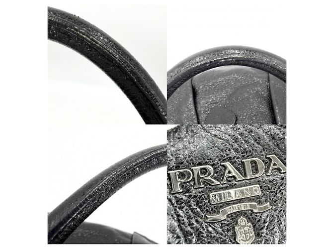 Borsa Tote in pelle nera Prada Nero - vista 8