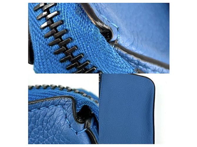 Pochette Fendi in pelle blu - vista 6