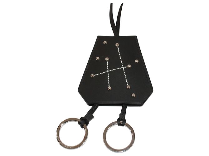 Hermès Portachiavi e ciondolo Clochette in pelle nera Hermes Nero - vista 2