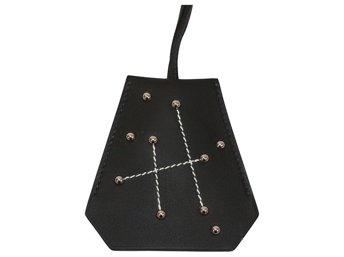 Hermès Portachiavi e ciondolo Clochette in pelle nera Hermes Nero - vista 5