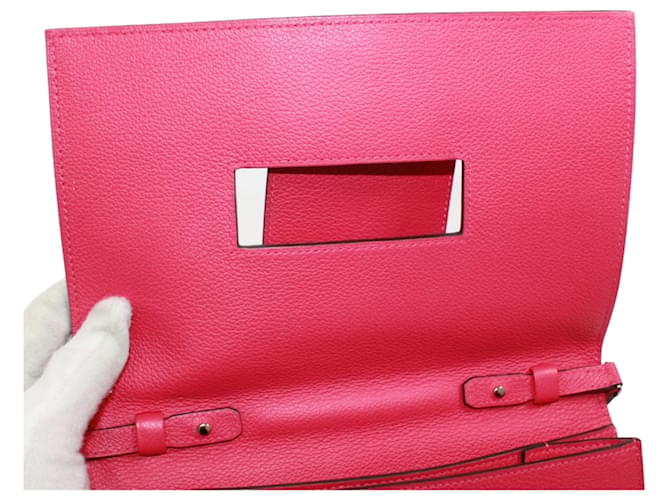 Hermès Borsa a tracolla Hermes H Passant Marrone Rosa Blu - vista 10