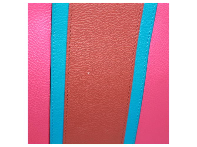 Hermès Borsa a tracolla Hermes H Passant Marrone Rosa Blu - vista 19