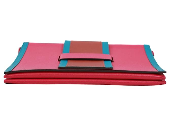 Hermès Borsa a tracolla Hermes H Passant Marrone Rosa Blu - vista 4
