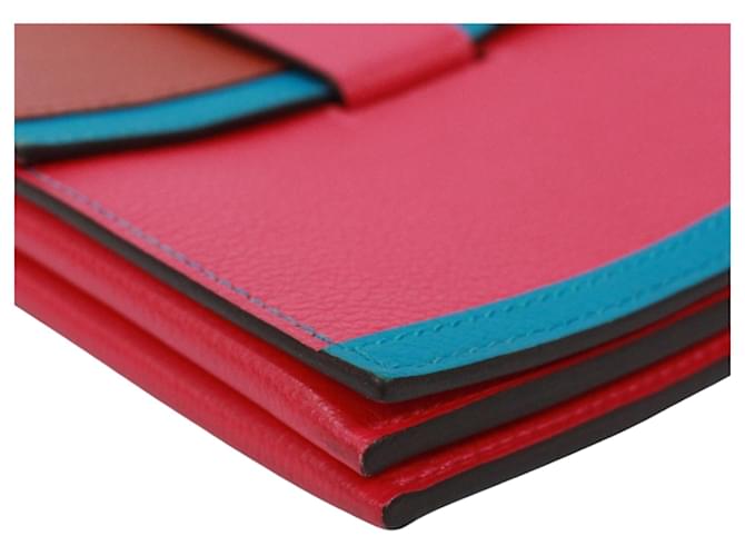 Hermès Borsa a tracolla Hermes H Passant Marrone Rosa Blu - vista 5