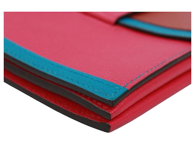 Hermès Borsa a tracolla Hermes H Passant Marrone Rosa Blu - vista 6