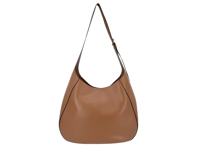 Borsa a tracolla in pelle marrone Prada - vista 2