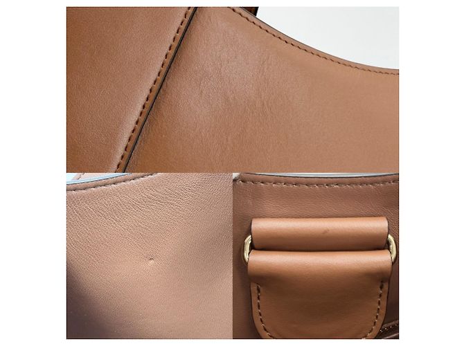 Borsa a tracolla in pelle marrone Prada - vista 6