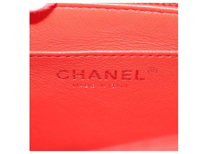 CHANEL Mini Matelasse 17 Chain Bag Lamb Skin Red Silver CC Auth 189072SM Argento Rosso - vista 18