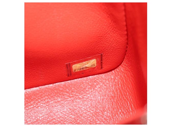 CHANEL Mini Matelasse 17 Chain Bag Lamb Skin Red Silver CC Auth 189072SM Argento Rosso - vista 25