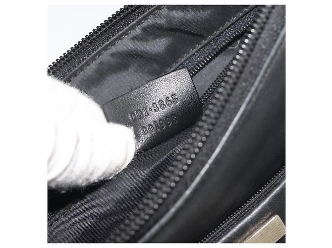 Borsa a Spalla GUCCI Bamboo in Pelle Nera Argento 001 3865 Auth mr2519V Nero - vista 23