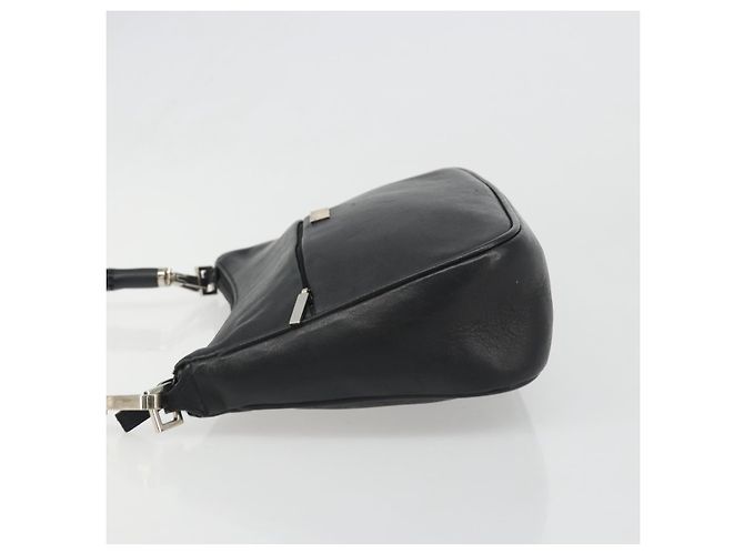 Borsa a Spalla GUCCI Bamboo in Pelle Nera Argento 001 3865 Auth mr2519V Nero - vista 5
