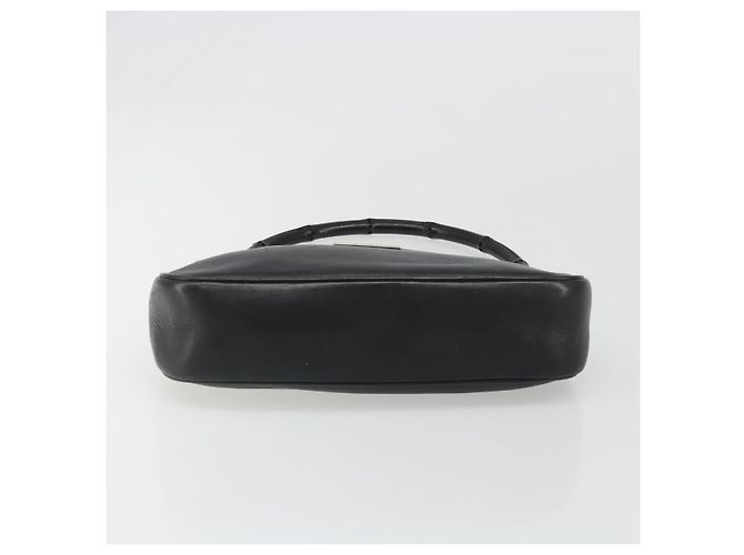 Borsa a Spalla GUCCI Bamboo in Pelle Nera Argento 001 3865 Auth mr2519V Nero - vista 9
