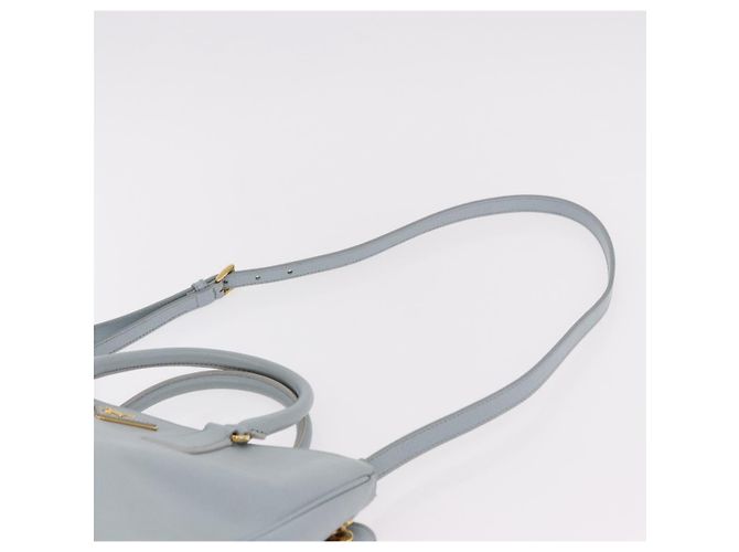 Borsa PRADA Saffiano 2way Azzurro chiaro Oro Auth 190596V D'oro Blu chiaro - vista 10