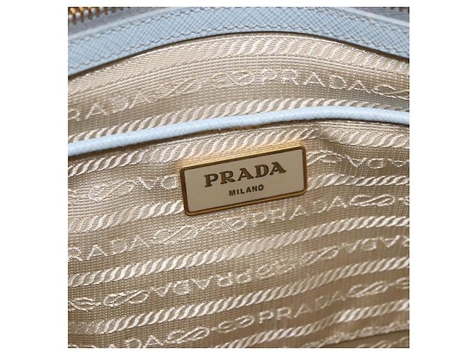 Borsa PRADA Saffiano 2way Azzurro chiaro Oro Auth 190596V D'oro Blu chiaro - vista 18