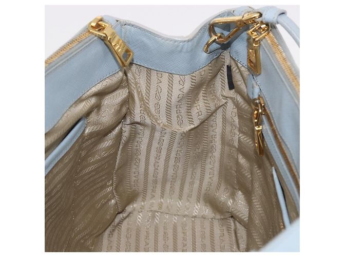 Borsa PRADA Saffiano 2way Azzurro chiaro Oro Auth 190596V D'oro Blu chiaro - vista 21
