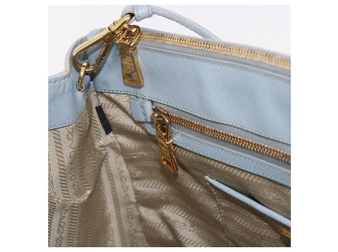 Borsa PRADA Saffiano 2way Azzurro chiaro Oro Auth 190596V D'oro Blu chiaro - vista 22