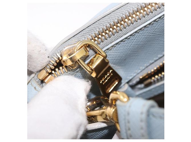 Borsa PRADA Saffiano 2way Azzurro chiaro Oro Auth 190596V D'oro Blu chiaro - vista 24