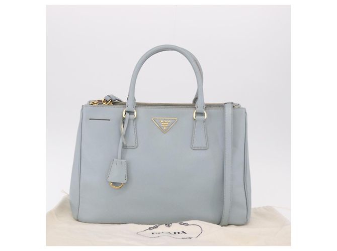 Borsa PRADA Saffiano 2way Azzurro chiaro Oro Auth 190596V D'oro Blu chiaro - vista 30