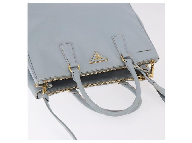 Borsa PRADA Saffiano 2way Azzurro chiaro Oro Auth 190596V D'oro Blu chiaro - vista 6