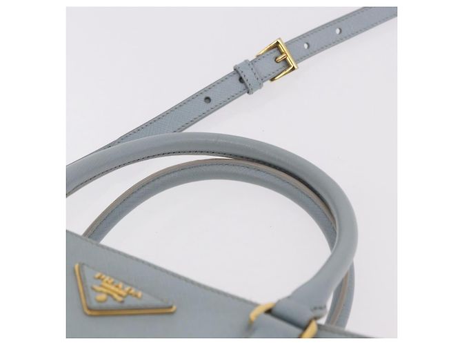 Borsa PRADA Saffiano 2way Azzurro chiaro Oro Auth 190596V D'oro Blu chiaro - vista 8