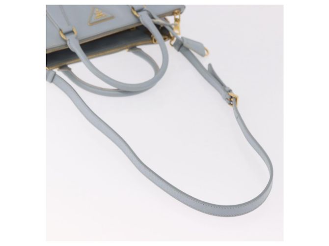 Borsa PRADA Saffiano 2way Azzurro chiaro Oro Auth 190596V D'oro Blu chiaro - vista 9