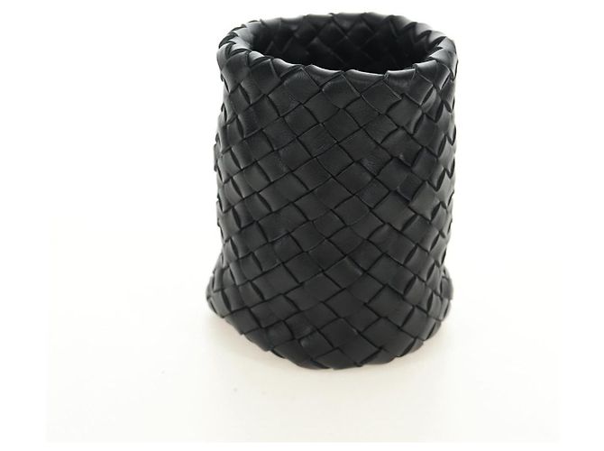BOTTEGA VENETA INTRECCIATO Go Game Set Cuir Blanc Noir Auth bs35708M - vue 6