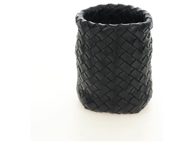 BOTTEGA VENETA INTRECCIATO Go Game Set Cuir Blanc Noir Auth bs35708M - vue 7