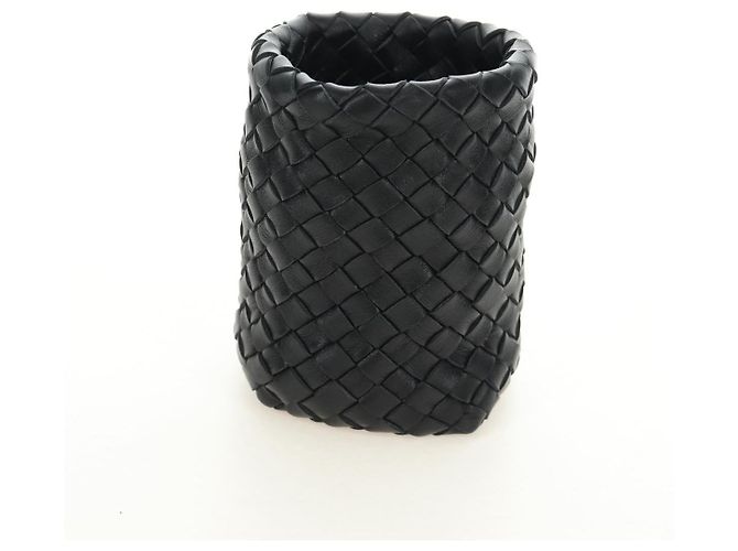 BOTTEGA VENETA INTRECCIATO Go Game Set Cuir Blanc Noir Auth bs35708M - vue 8