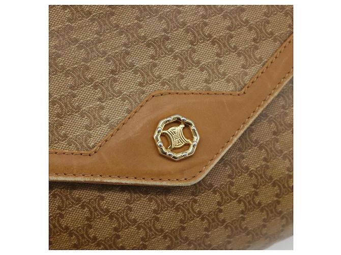 Céline CELINE Borsa a Spalla Macadam PVC Pelle Beige Oro Autentica bs35806 D'oro - vista 14