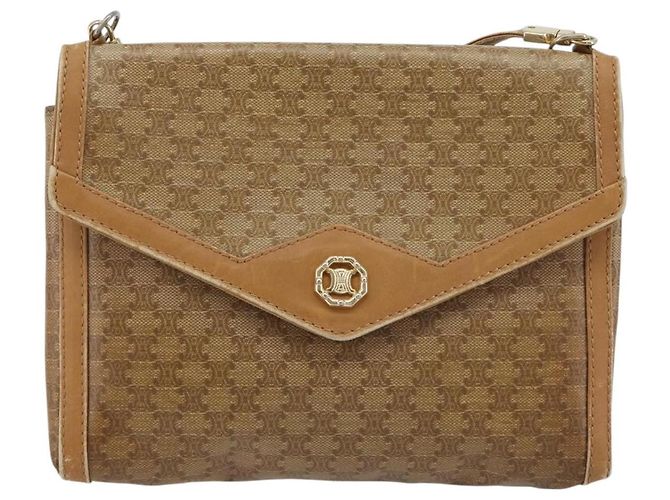 Céline CELINE Borsa a Spalla Macadam PVC Pelle Beige Oro Autentica bs35806 D'oro - vista 2