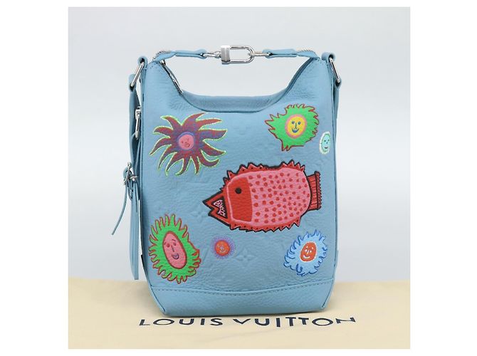 LOUIS VUITTON Monogram Yayoi Kusama Hobo Cruiser Bag Light M21716 Auth 189829SM Blu chiaro - vista 12