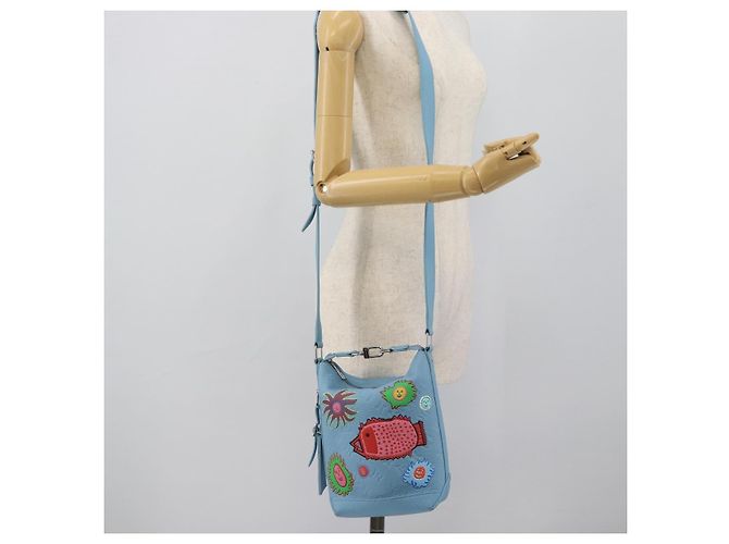 LOUIS VUITTON Monogram Yayoi Kusama Hobo Cruiser Bag Light M21716 Auth 189829SM Blu chiaro - vista 25