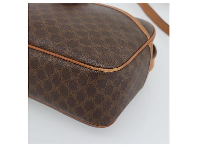 Céline Borsa a Spalla CELINE Macadam Canvas PVC Pelle Marrone Oro Autentica ep14921 D'oro - vista 10