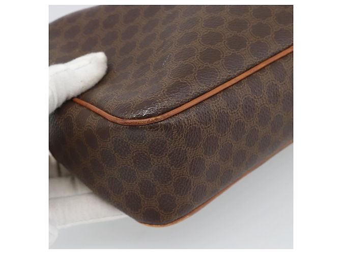 Céline Borsa a Spalla CELINE Macadam Canvas PVC Pelle Marrone Oro Autentica ep14921 D'oro - vista 13