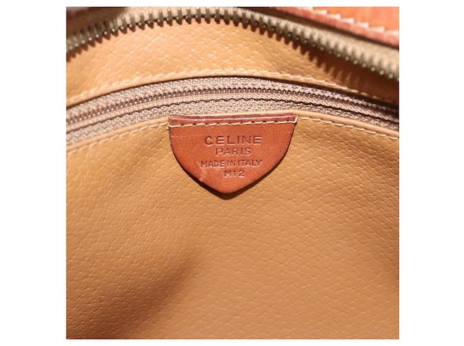 Céline Borsa a Spalla CELINE Macadam Canvas PVC Pelle Marrone Oro Autentica ep14921 D'oro - vista 15
