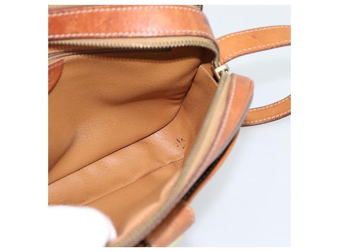 Céline Borsa a Spalla CELINE Macadam Canvas PVC Pelle Marrone Oro Autentica ep14921 D'oro - vista 17